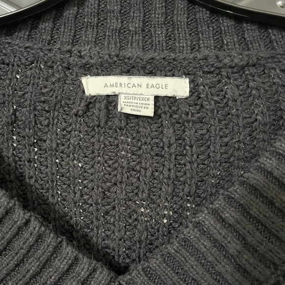 American Eagle | Black V-Neck Sweater - Picture 2 of 4